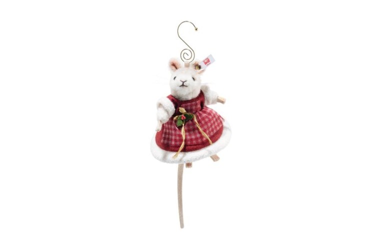 Steiff Mrs Santa mouse ornament (007453)size11cm      