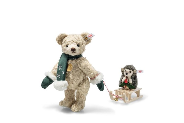 Steiff Teddies for tomorrow Teddy bear with hedgehog (007286)  25cm
